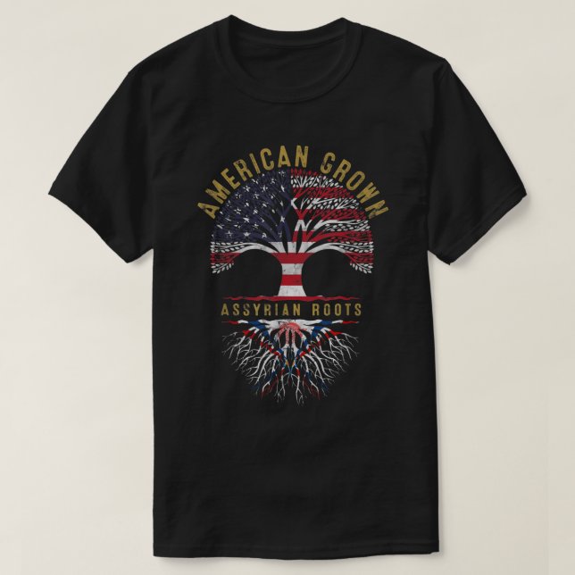 Camiseta Americana Cultivou A Família De Bandeiras Da Árvor (Frente do Design)