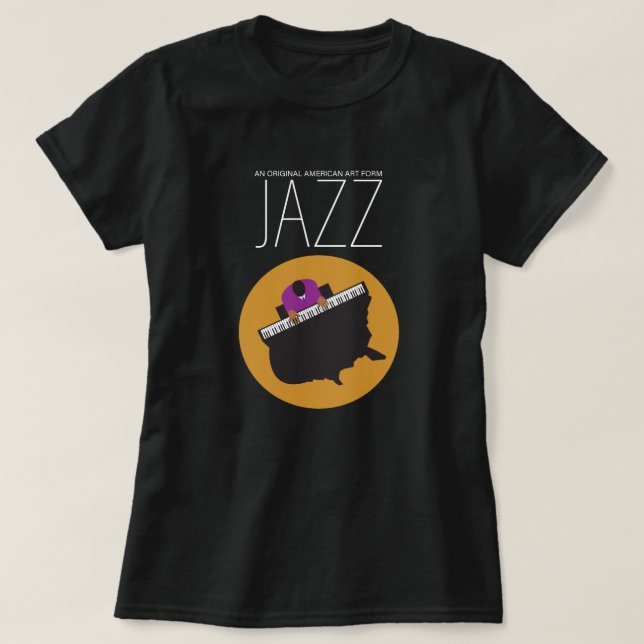 Camiseta AmericanJazz Girls Black Tee (Frente do Design)