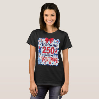 Camiseta Americano 250 Anos Liberdade Patriótico 4 De Julho