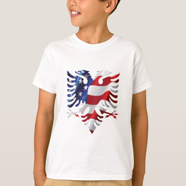 Camiseta Americano albanês Eagle (Frente)