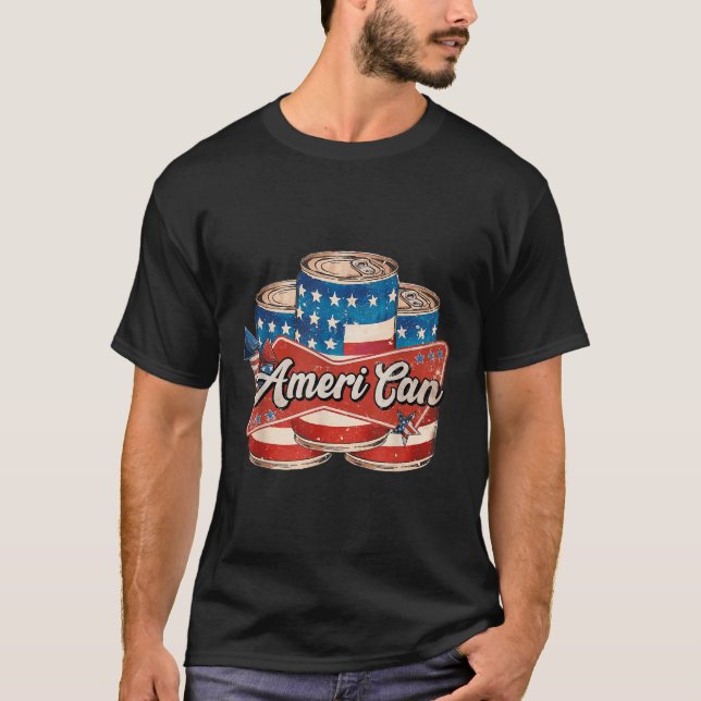 Camiseta Americano Ameri Can 4 de Julho Retro Usa Cerveja P (Frente)