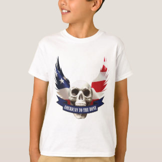 Camiseta Americano ao crânio ósseo