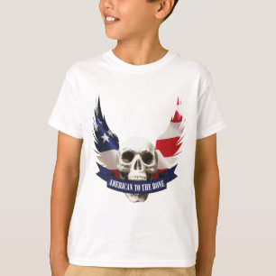 Camiseta Americano ao crânio ósseo