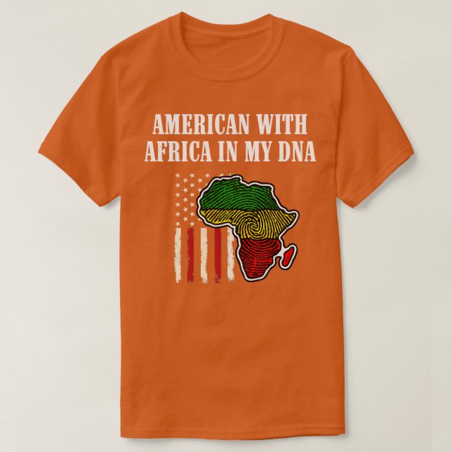 Camiseta Americano com África no meu DNA (Frente do Design)