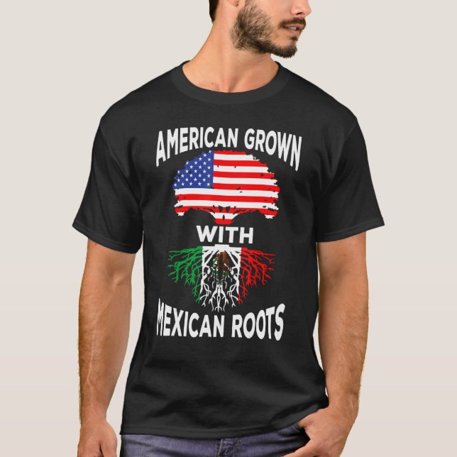 Camiseta Americano com Patrimônio Raízes Mexicano México Fo (Frente)