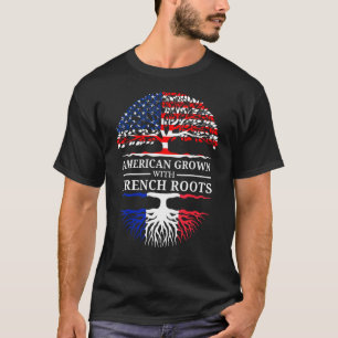 Camiseta Americano Cresce Com França Raiz Usa Bandeira Fre
