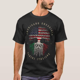 Camiseta Americano cresce Raízes Italianas América Radici