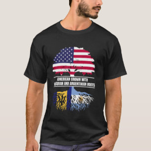 Camiseta Americano cresceu com a bandeira Barbadiana argent