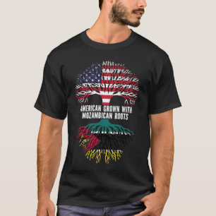 Camiseta Americano cresceu com a bandeira moçambicana Roots