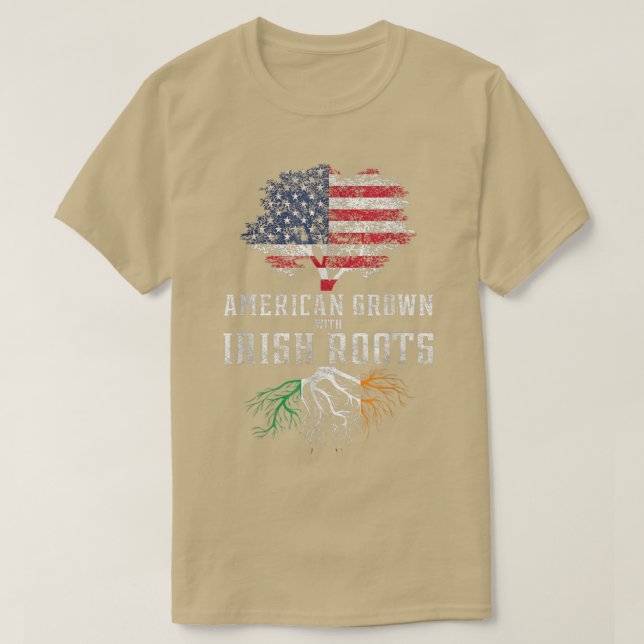 Camiseta Americano cresceu com a Irlanda Roots (Frente do Design)