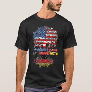 Camiseta Americano cresceu com Alemanha rasteja Usa e alemã