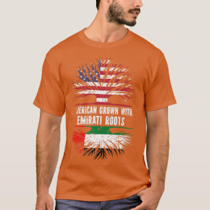 Camiseta Americano cresceu com as Raízes dos Emirados EUA e