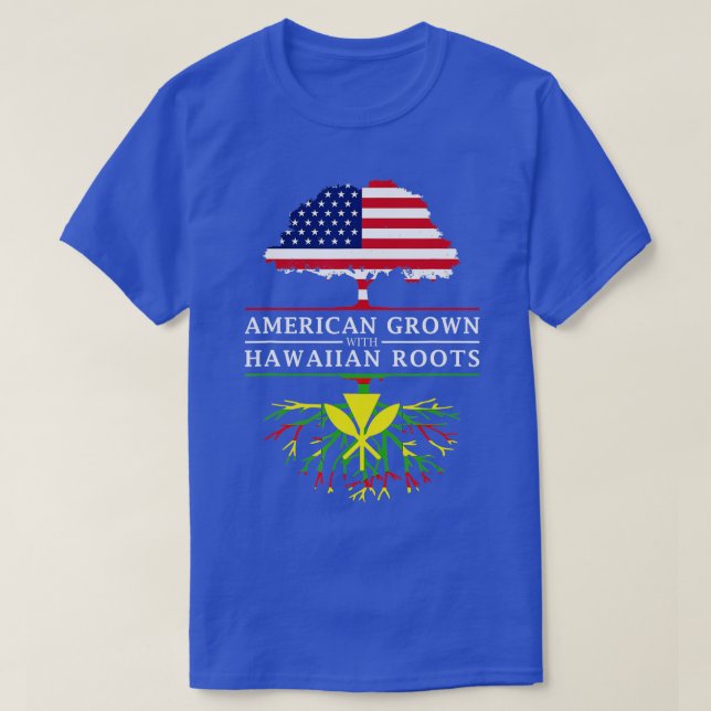 Camiseta Americano cresceu com as Raízes Havaianas Nativas  (Frente do Design)