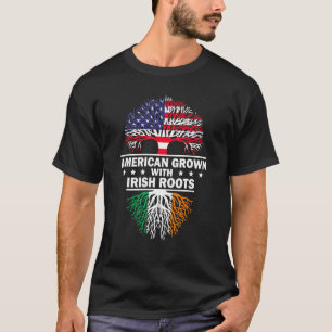 Camiseta Americano cresceu com as Raízes Irlandesas e a Amé