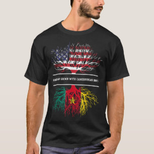 Camiseta Americano cresceu com bandeira de Raízes Camarones