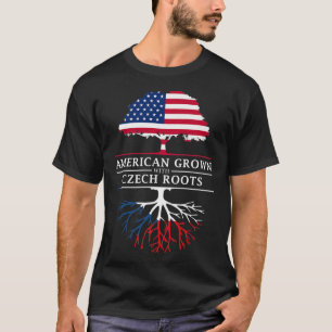 Camiseta Americano cresceu com Raízes Checas República Chec