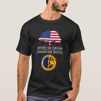 Camiseta Americano Cresceu com Raízes de Nação Comanche - N