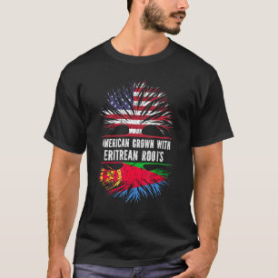 Camiseta Americano Cresceu com Raízes Eritreus Bandeira Eri