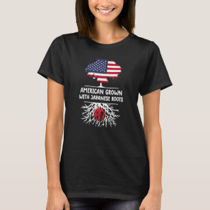 Camiseta Americano cresceu com raízes japonesas Bandeira ja