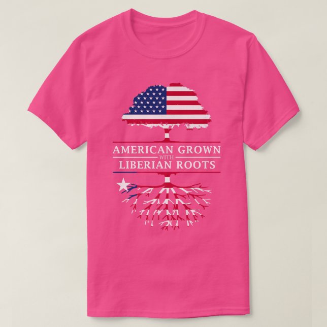 Camiseta Americano cresceu com Raízes Liberianas na Libéria (Frente do Design)