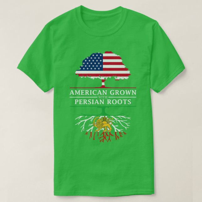 Camiseta Americano cresceu com Raízes Persas Premium  (Frente do Design)