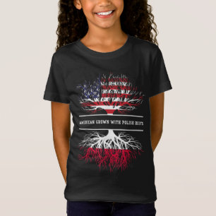 Camiseta Americano Cresceu com Raízes Poloneses Polônia Pol