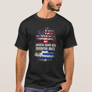 Camiseta Americano Cresceu com Raízes uruguaias Sinalizador