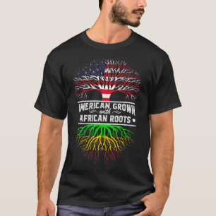 Camiseta Americano Crescido com Árvore Raiz Africana, EUA F