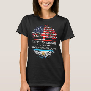 Camiseta Americano Crescido com Bandeira Americana de Raíze