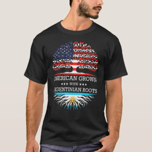 Camiseta Americano Crescido com Bandeira Americana de Raíze