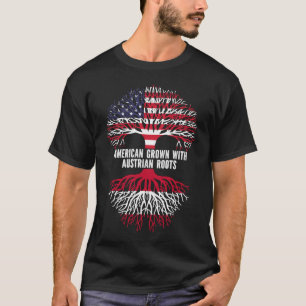 Camiseta Americano crescido com bandeira austríaca Roots US