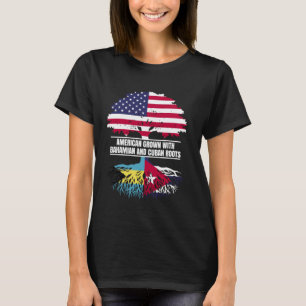 Camiseta Americano crescido com bandeira Bahamian Bahamian