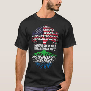 Camiseta Americano crescido com bandeira de Sierra Leonean