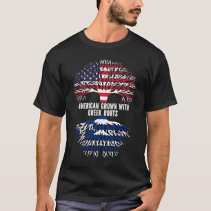 Camiseta Americano crescido com bandeira grega raízes EUA