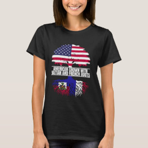 Camiseta Americano crescido com bandeira Patrimônio francês