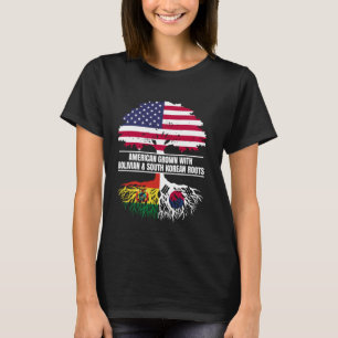 Camiseta Americano crescido com bandeira sul-coreana bolivi