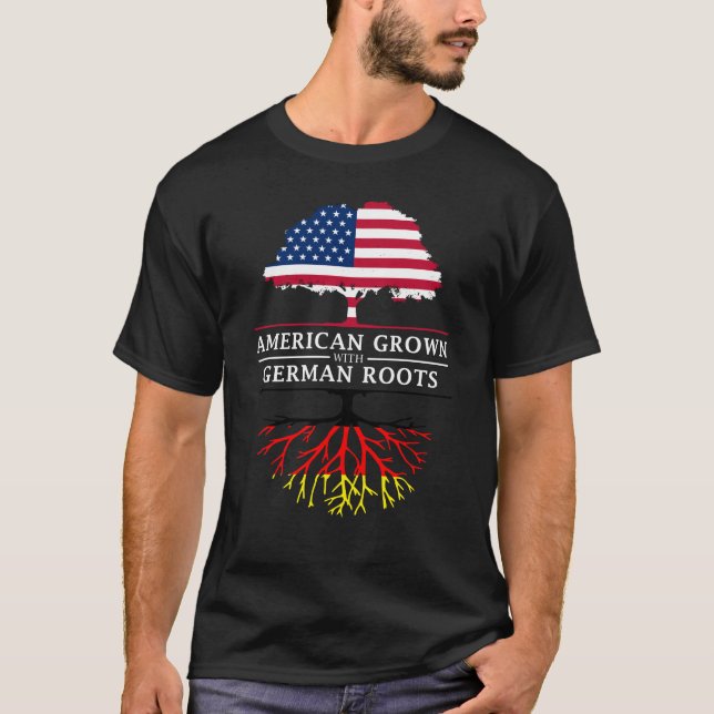 Camiseta Americano crescido com design de Alemanha   das (Frente)