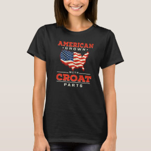 Camiseta Americano crescido com partes de croata Patriótica