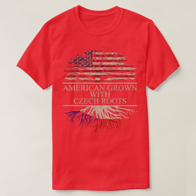 Camiseta Americano crescido com raízes checas (Frente do Design)