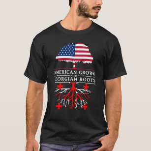 Camiseta Americano crescido com raizes Georgian   Geórgia