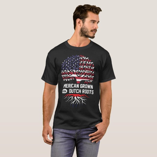 Camiseta americano crescido com raízes neerlandesas (Frente Completa)