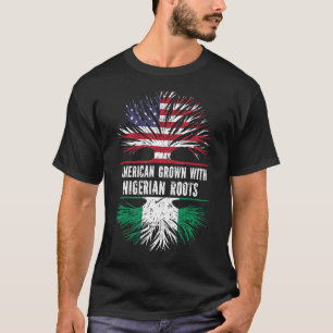 Camiseta Americano crescido com raízes nigerianas na bandei