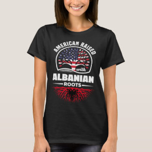 Camiseta Americano Criado Com Raízes Albanesas Albanês Alba