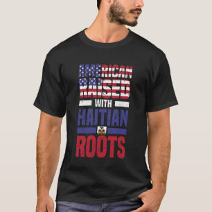 Camiseta Americano Criado Com Raízes Haitianas Amante Do Ha