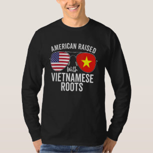 Camiseta Americano Criado Com Raízes Vietnamitas Nos Eua Vi