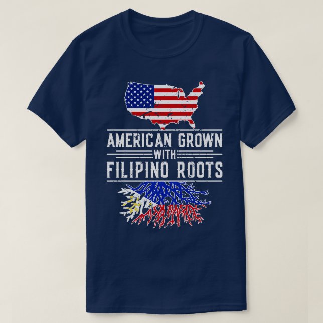 Camiseta Americano Cultivo Filipino Roots Pride Filipinas (Frente do Design)