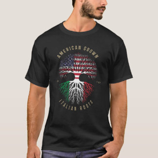 Camiseta Americano Cultivou Italiano Raízes América Bandeir