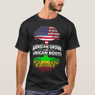 Camiseta Americano Cultivou Raízes Africanas EUA Bandeira 
