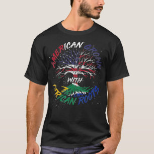 Camiseta Americano Cultivou Raízes Africanas EUA Bandeira H