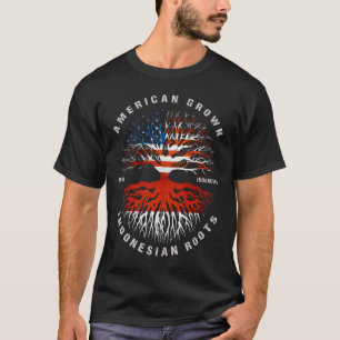 Camiseta Americano Cultivou Raízes Indonésia Sinalizador T-